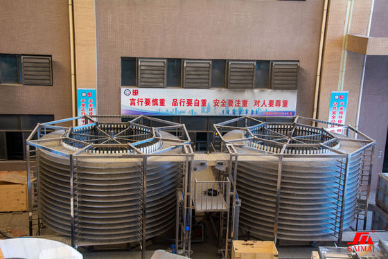 SUS201 Square Steel Tube Single Tower Bread Cooling Conveyor