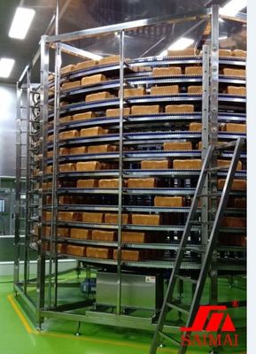 Loaf Cake Production Line SUS304 Mesh Belt Spiral Cooling Tower