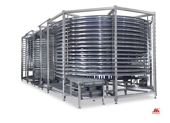 Loaf Cake Production Line SUS304 Mesh Belt Spiral Cooling Tower